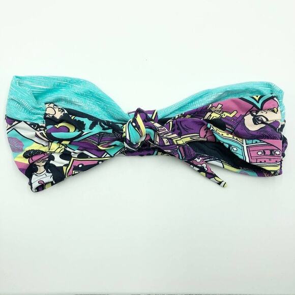 Dunnas Swim Bandeau Print Bikini Top L NWOT - Picture 3 of 6